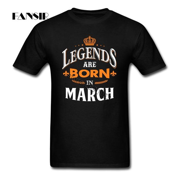 

homme футболка для мужчин легенды родилась в марте мужчина tshirts с коротким рукавом подростковых летних тройников спорт с капюшоном толсто