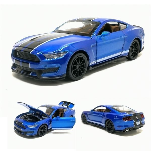 

1/32 shelby gt350 sports car simulation toy car model alloy pull back vehicle genuine license collection children toys gift y200109