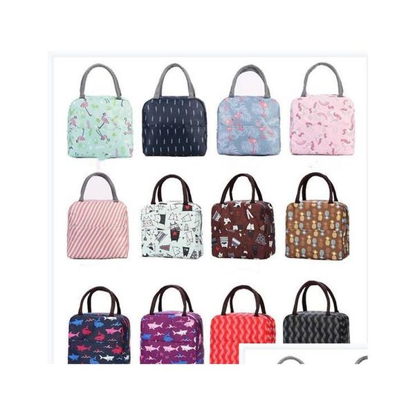 

oxford lunch bag fashion portable insulated thermal food picnic lunch bags for women kids men cooler lunch box bag tote gifts efi90