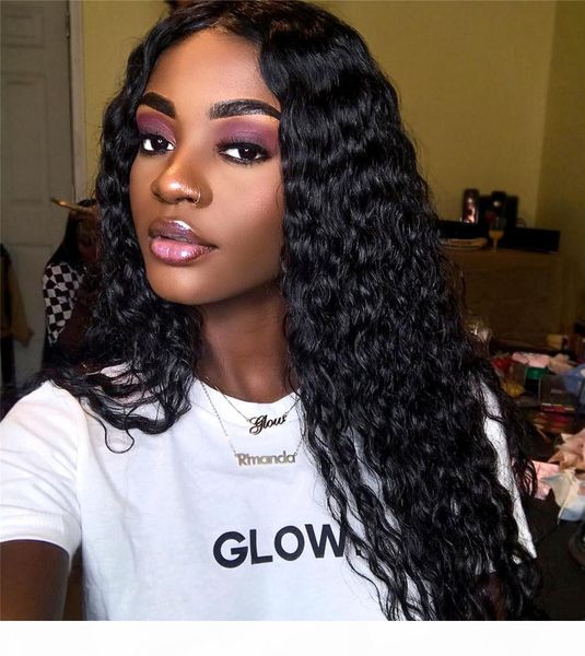 

peruvian hair water natural wave lace front wig full lace human hair wig pre plucked virgin hair wigs for women, Black;brown