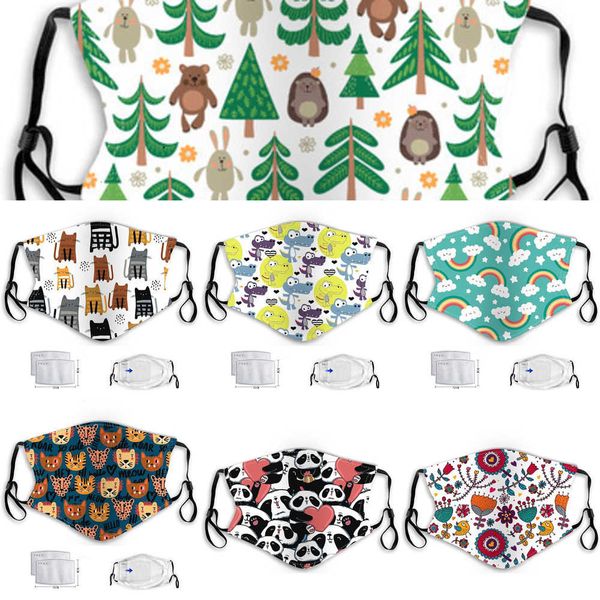 

masks with face filters pm2.5 2 kids cartoon anti-fog haze dust protection reusable washab4sm3 00rj