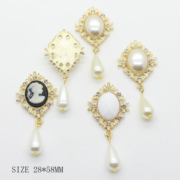 

new price metal alloy brooches pendant button 5pcs/lot 28*58mm sewing wedding decor buttons jewelry accessories mix wmtlbo bdesybag, Black