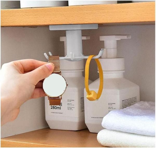 

6 claw rotating storage hook cabinet storage rack wall mounted bath kitchen hooks multi-purpose 360 degree rotating stor jllahj