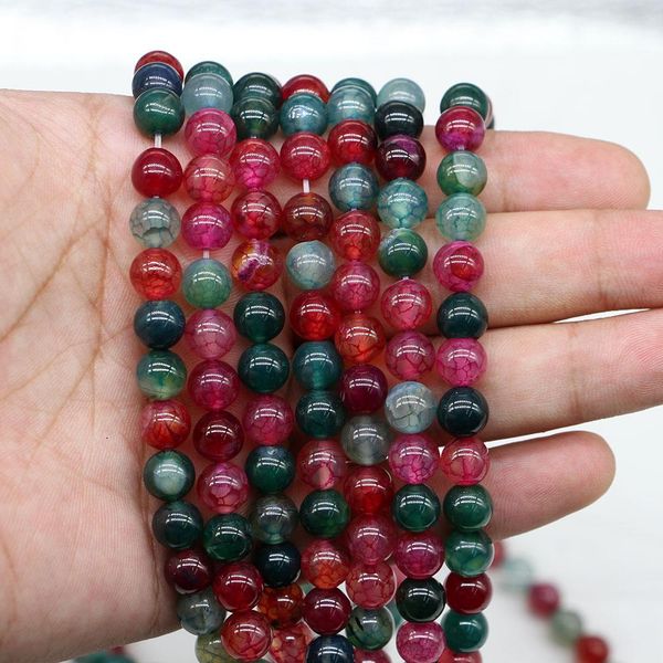

1strand lot natural stone tourmaline agates bead round gem loose spacer beads for jewelry making findings diy bracelet wholesale h bbyrpw