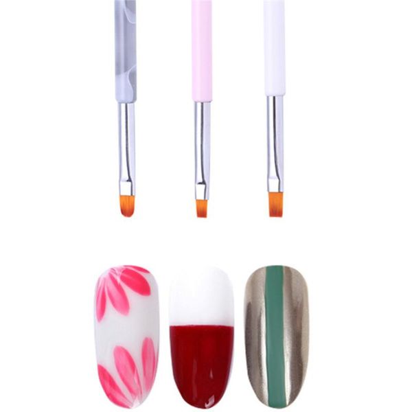 

nail brush metal + nylon + plastic double head slice plane putter for nail tips extend gel tips to create art tools, Yellow