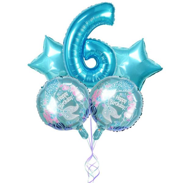 

5шт русалка стиль партии фольга воздушные шары русалочка шар дети birthday party украшения русалка baby shower поставки wmtpeg xhhair