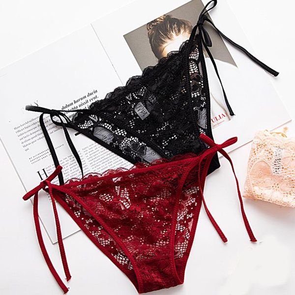 

lace thong bodyshaper panties intimates underwear g-string floral low-rise girl briefs see through underpants breathable, Black;pink