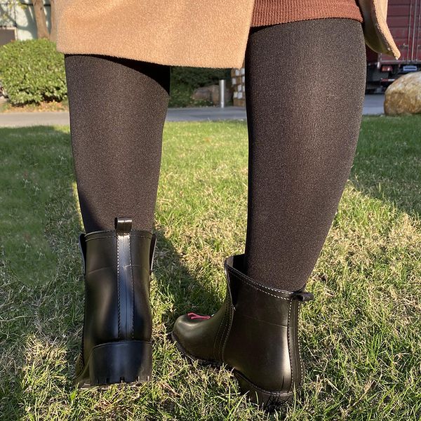 

dripdrop shoes woman rain boots waterproof fashion girls shoes ladies cute short ankle pvc rainboots flamingo 201021, Black