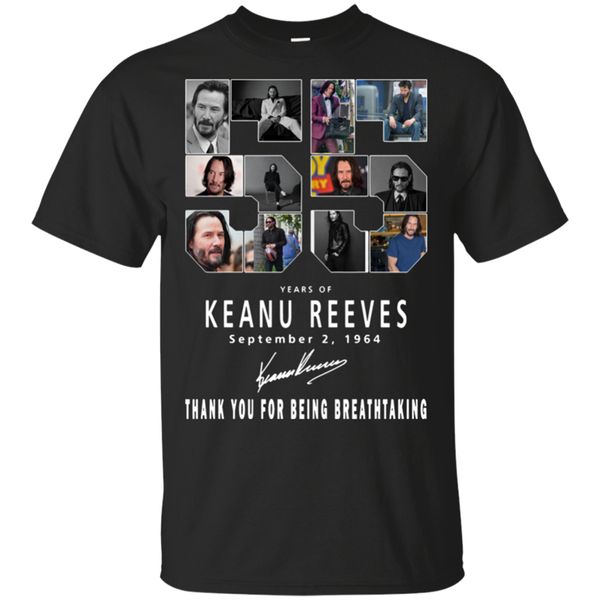 

55 years of keanu reeves thank you for being breathtaking t-shirt black men-w... colorful tee shirt sport hooded sweatshirt hoodie