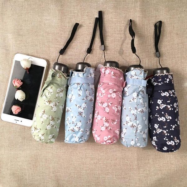 

quality life mini pocket ultra light umbrella rain women five folding small flower parapluie sunny rainy travel umbrella parasol yxlwdj