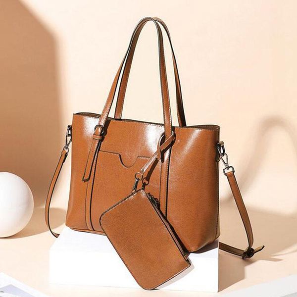 

women bags oil wax cowhide tote bag shoulder crossbody for female handbag new fashion trend sling messenger handle bags