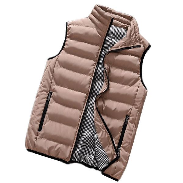 

nice autumn winter fashion new men casual warm down vest / man collar zipper waistcoat jacket / large size m-5xl male, Black;white