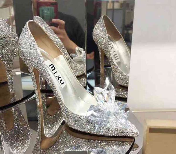 

wedding bridal shoes crystal flowers silver pointed toe stiletto heel banquet lady pumps 5cm 7cm 9cm for choice, Black
