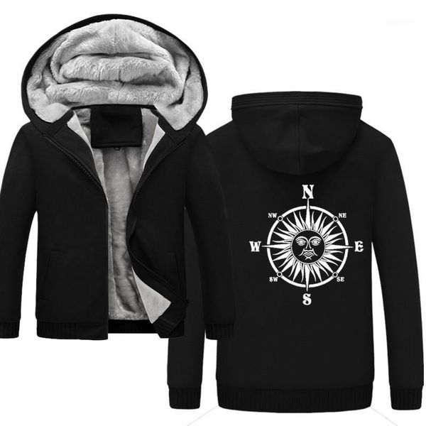 

men's hoodies & sweatshirts mens interessante compass casual sweatshirt sportswear streetwear hoodie men 2021 autumn winter zip hooded, Black