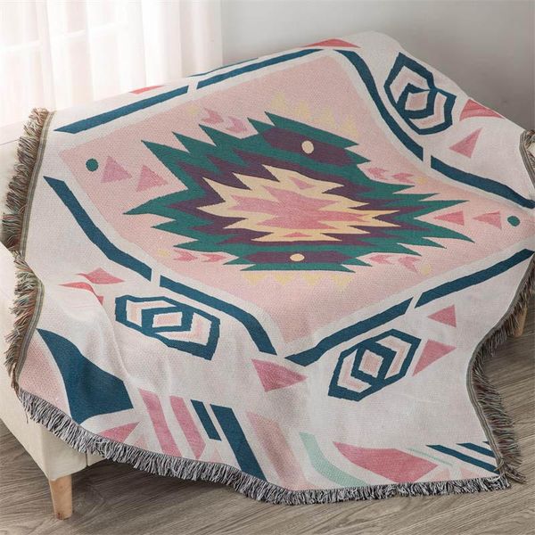 

cotton knitted throw blanket decorative sofa plaid on the bed large chunky thread blankets for living room tapestry 130x160cm