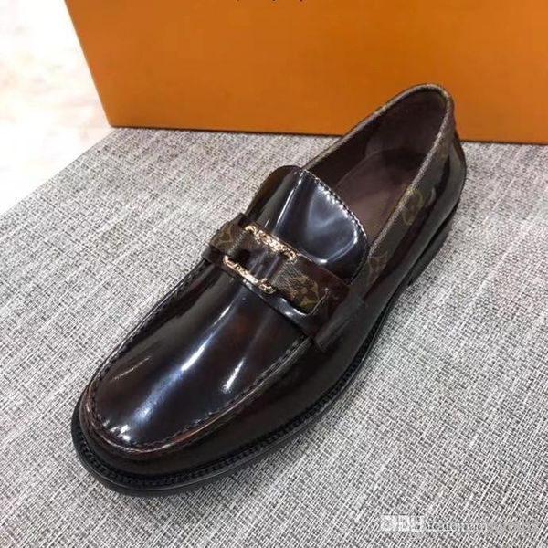 

formal new black shoes zapatos pointed toe men's iron men leather luxurys designers dress shoes oxfords business hombre fashion genuine, Brown;gray
