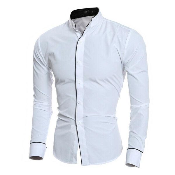 

men's casual shirts fashion men shirt long sleeve luxury slim fit stylish formal size -2xl, White;black