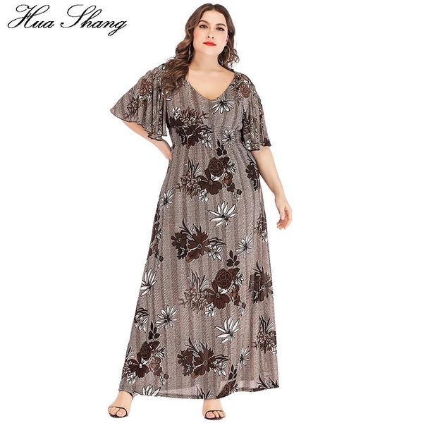 

party dresses plus size dress summer 2021 women v neck flare short sleeve floral print vintage elastic high waist tunic beach, White;black