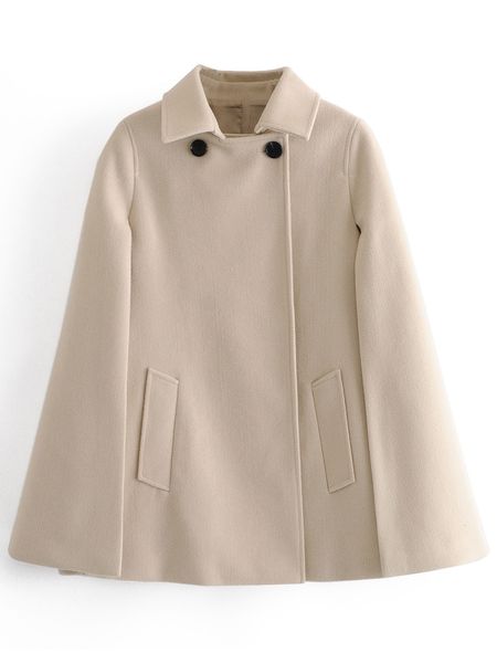 

2021 new 89127 autumn european and american woolen cape women's coat lrs9, Black;brown