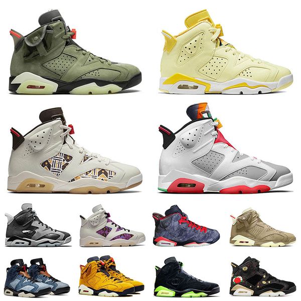 

jumpman 6 travis scott cactus jack 6s hare mens womens basketball shoes denim champion men women sneakers trainers size 36- 47, White;red