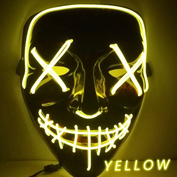 

halloween mask led luminous carnival party horror masks the purge election year funny masks festival cosplay costume supplies glow