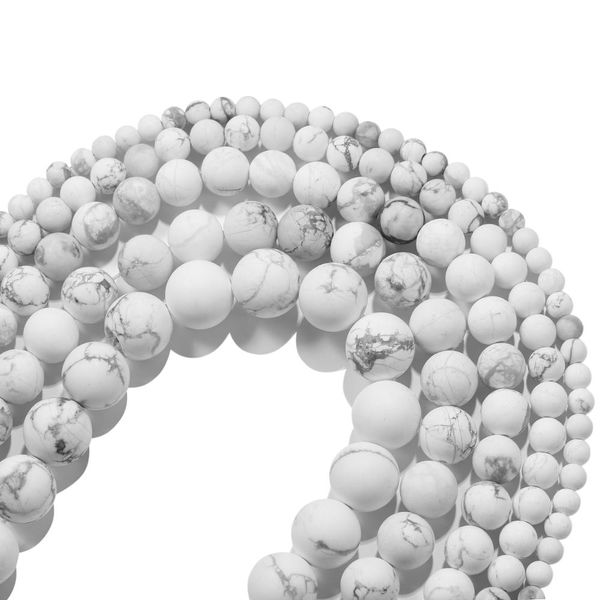 

1strand lot 4 6 8 10mm natural polished matte white turquoises round loose spacer beads for bracelet jewelry makings supplies h bbyzvf