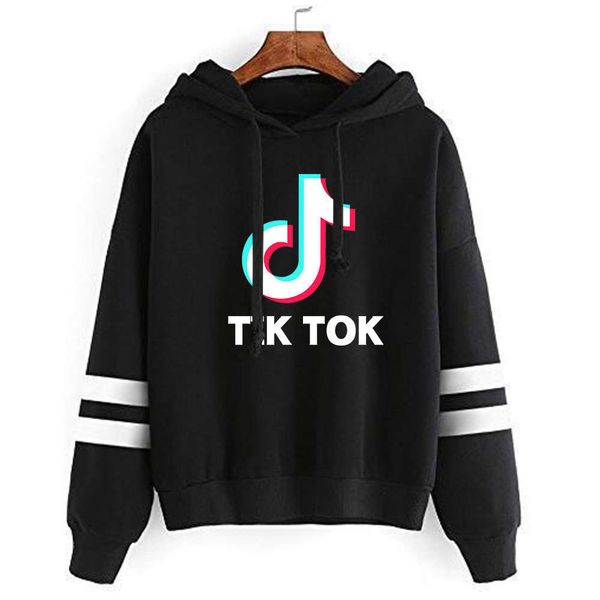 

new tiktok fashion plus velvet hat sweater long sleeves, Black