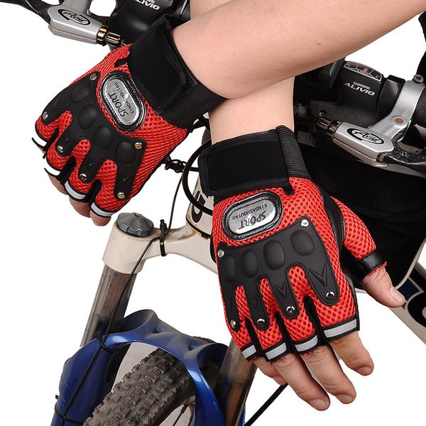 

motorbike gloves motorcycle fingerless black red motocross luva biker racing ridding cycling gym protective men guantes moto, Blue;gray