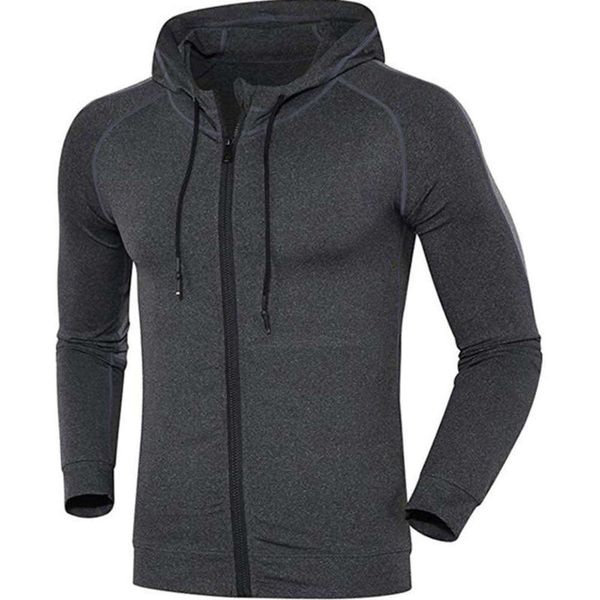 

exercise yoga running men's sportswear hooded fitness suit, Black