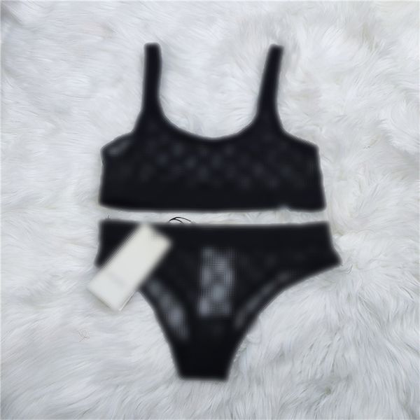 

tide alphabets lace bra summer thin breathable lingeries set for women tankinis letters embroidered tulle underwear