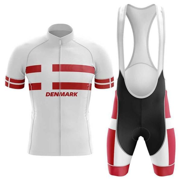

racing sets 2021 denmark summer men's cycling jersey set with bib ropa de ciclismo quick dry pro team bike clothes, Black;blue