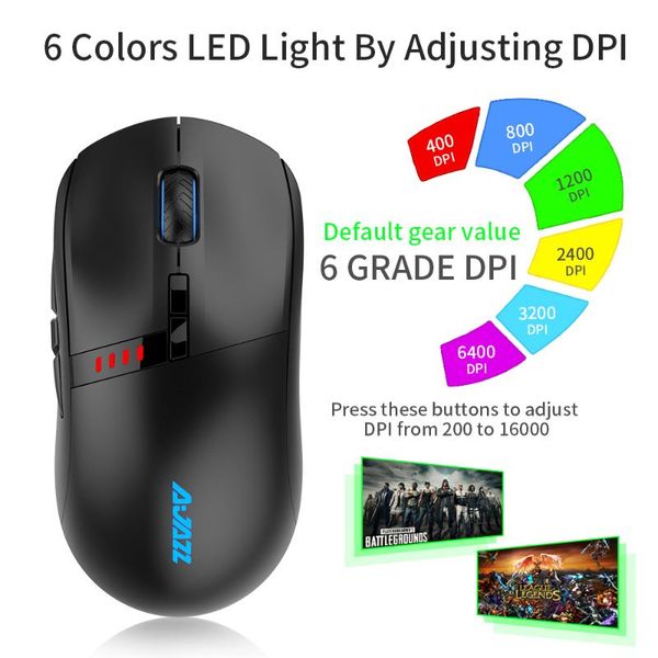

ajazz i305pro e-sports wireless mouse rechargeable dual-mode customized chip game special for eating chicken deskcomputer