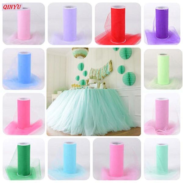 

decorative flowers & wreaths tulle roll 15cm*22m crystal organza spool tutu soft wedding birthday party kids favors baby shower supplies 5zs