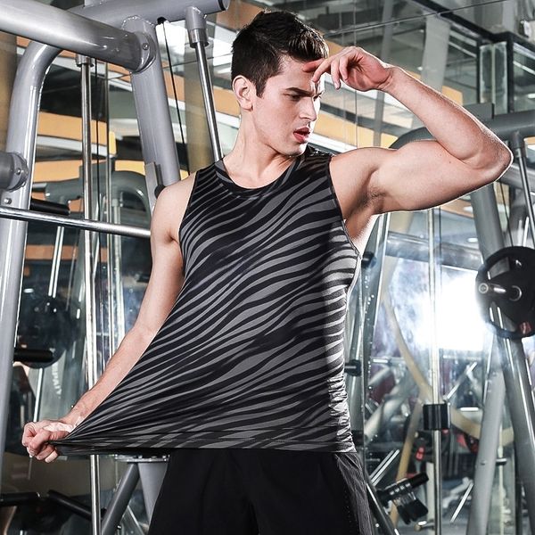 

ztorb men' tight sports suit quick-drying running training vest exercise sweat-wicking stretch exercise fitness sports basketball fitn, White;black