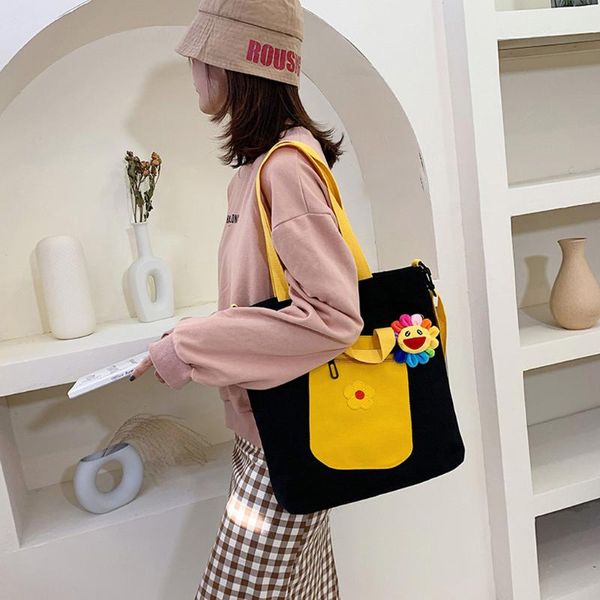 

handbag women fashion canvas sun flower shoulder messenger casual bags large capacity shipping bag bolsa feminina crossbody bags
