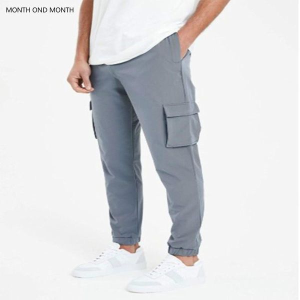 

hip hop sweat pants vintage cargo pants joggers men harem multi-pocket ribbons man sweatpants streetwear casual harajuku, Black