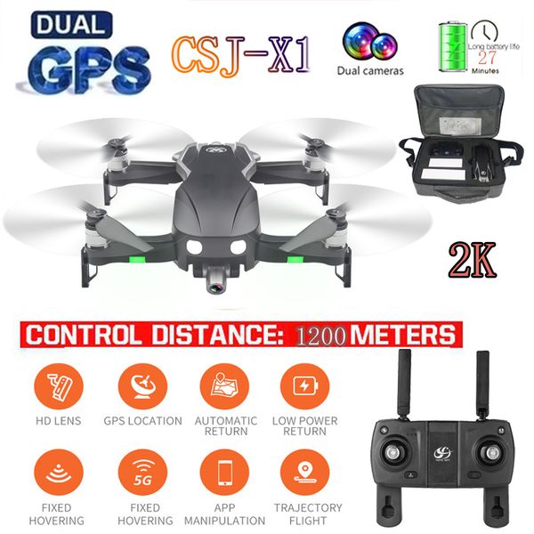 

drones csj-x1 quadrocopter rc selfie drone gps 2k profissional with camera fpv