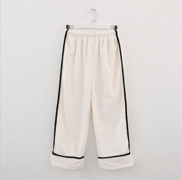 

autumn winter trousers ladies thick coral fleece warm pants flannel home decor pants women sleep pajamas loose pants lazy home cloth ly1224, White
