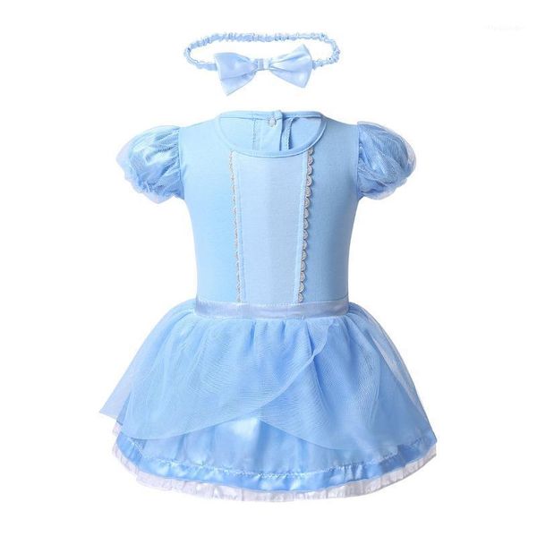 

infant baby girls role play costumes bubble sleeves bodysuit romper dress with headband for halloween carnival cosplay party1, Red;yellow