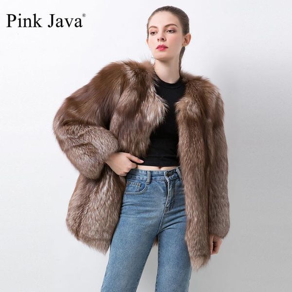 

pink java qc20087 new arrival real fur coat natural fur jacket women coats winter warm clothes full pelt, Black