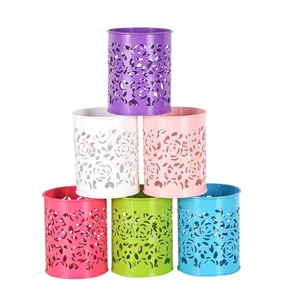 

decorative 6 piece practical creative art rose organizer hollow iron container pencil flower holder pen bbyuyo bdetoys