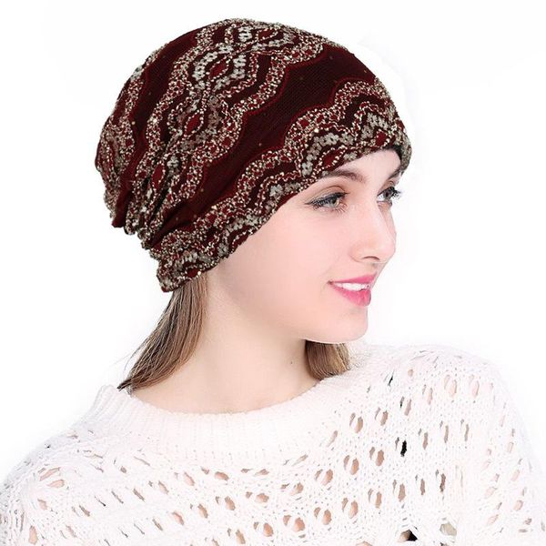 

chsdcsi muslim turban hats women stretch bonnet lace skullies headscarf wrap chemo lady bandana casual beanies, Blue;gray