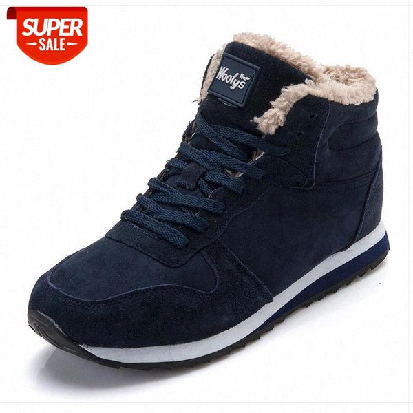 

men boots men's winter shoes fashion snow boots shoes plus size winter sneakers ankle men boots black blue footwear #l15f