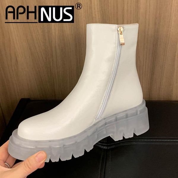 

boots aphnus womens riding short ankle booties flats high mid heels pumps platforms trifle woman 2021 shoes for women boot, Black