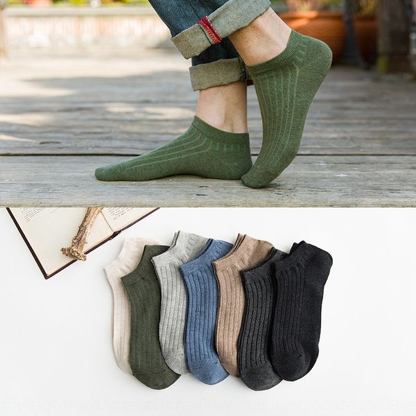 

spring boat cotton and autumn pure color men's cotton sports leisure boat socks vertical socks bsy0t, Black