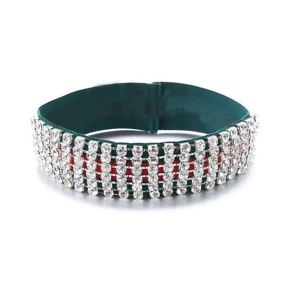 

christmas party famous pattern striped hair bands full rhinestone elastic headband designer headband bandana h jllksv lucky2005