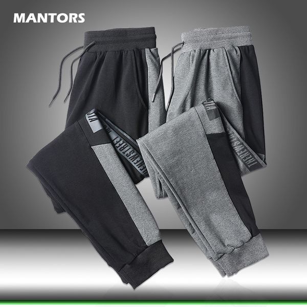 

men pants spring summer brand cotton mens joggers sweatpants trousers casual sportswear men's printed slim pants clothing 201109, Black