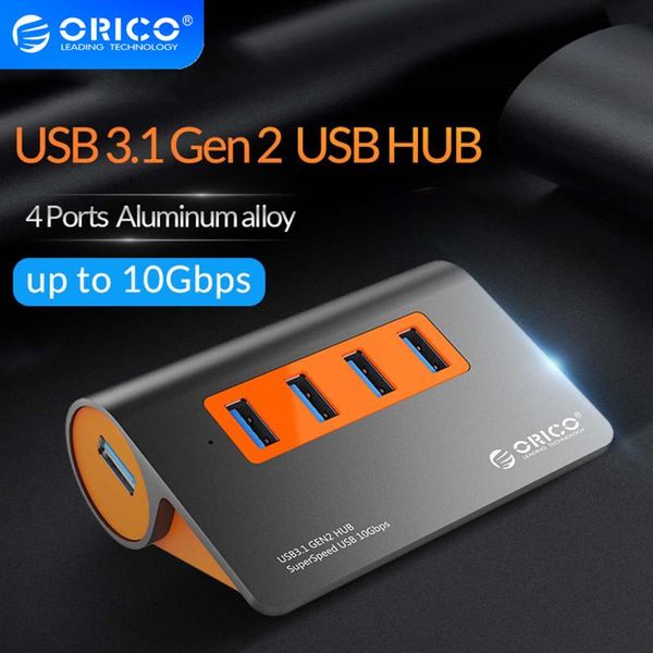 

hubs orico usb3.1 gen2 hub aluminum usb pc splitter 10gbps super speed with 12v power adapter for s9/s8/note