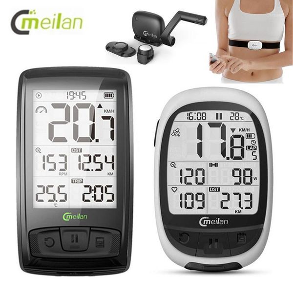 

meilan gps wireless bike computer speed cadence bluetooth 4.0 with chest heart rate monitor waterproof bike speedometer odometer1
