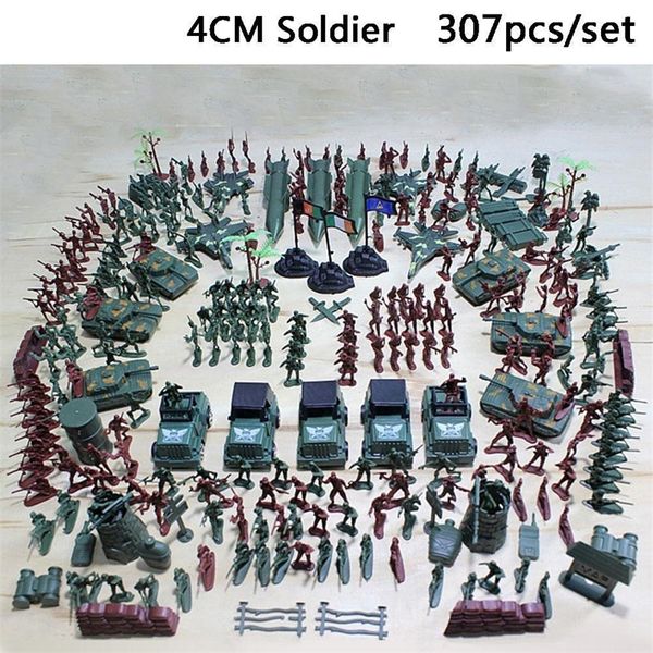 

307pcs/lot soldier model toy military plastic army men figures accessories educational toys for children birthday boys gifts y200421